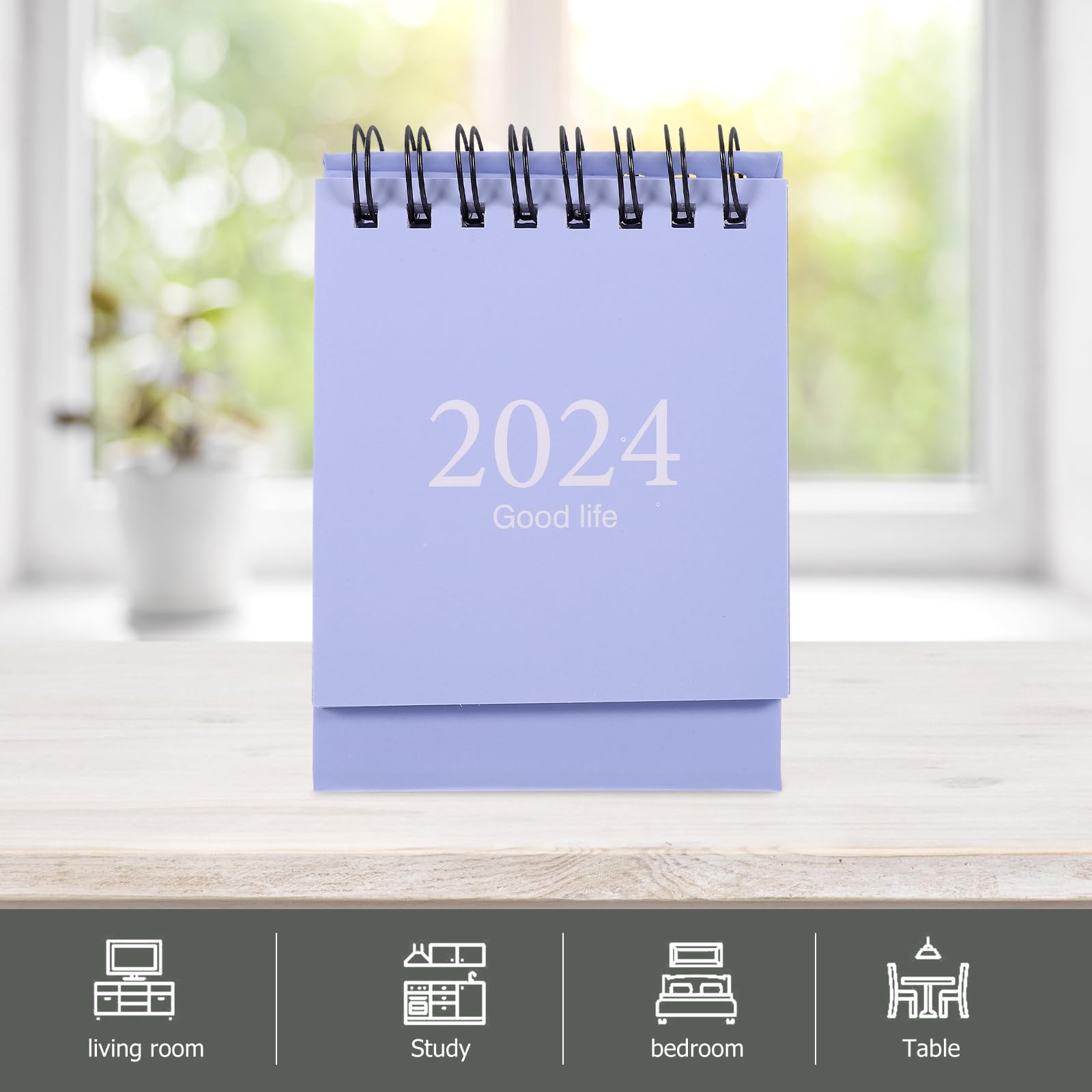 2024 Mini Desk Calendar - Standing Flip Planner 2023-2024 | Purple Daily Scheduler for Office, Home & School | Wall/Desktop Calendar for Planning & Organizing | August 2023-December 2024 | Perfect for Work, Study & Gift Giving