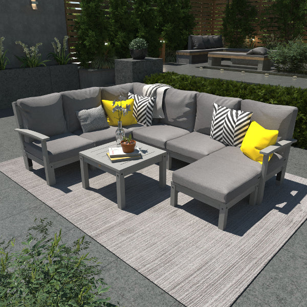 Luxury 8-Piece Deep Seating Sectional Sofa Set with Ottoman & Side Table - Customizable Modern Living Room Furniture for Family Gatherings & Entertaining Guests