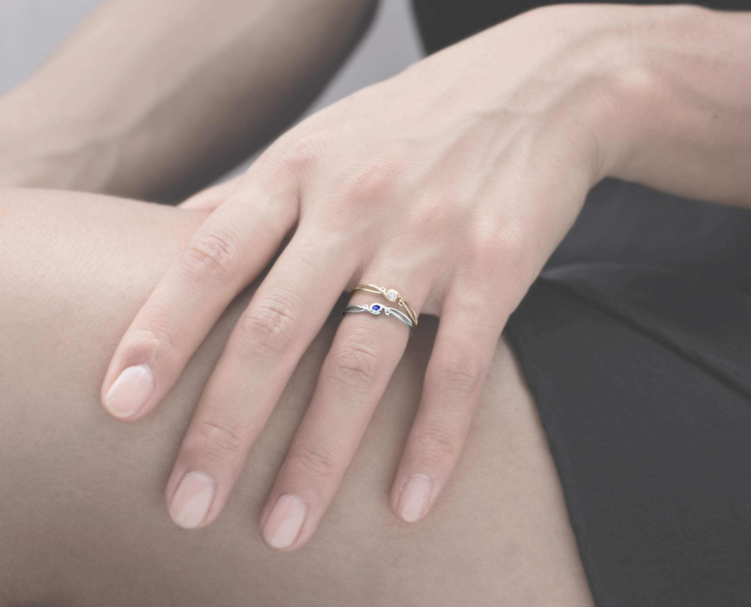 Majade 14K Yellow Gold Diamond Engagement Ring - Handmade Solid Gold Wedding Band, Minimalist Unique Dainty Ring for Women | Perfect for Proposals, Anniversaries & Special Occasions