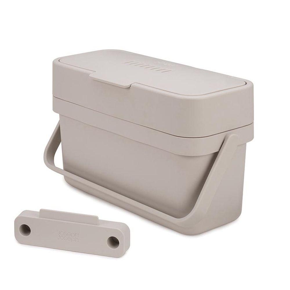 Joseph Joseph Compo Kitchen Compost Bin - 1.3 Gallon White Countertop Compost Pail for Organic Waste - Perfect for Eco-Friendly Homes, Small Kitchens & Sustainable Living