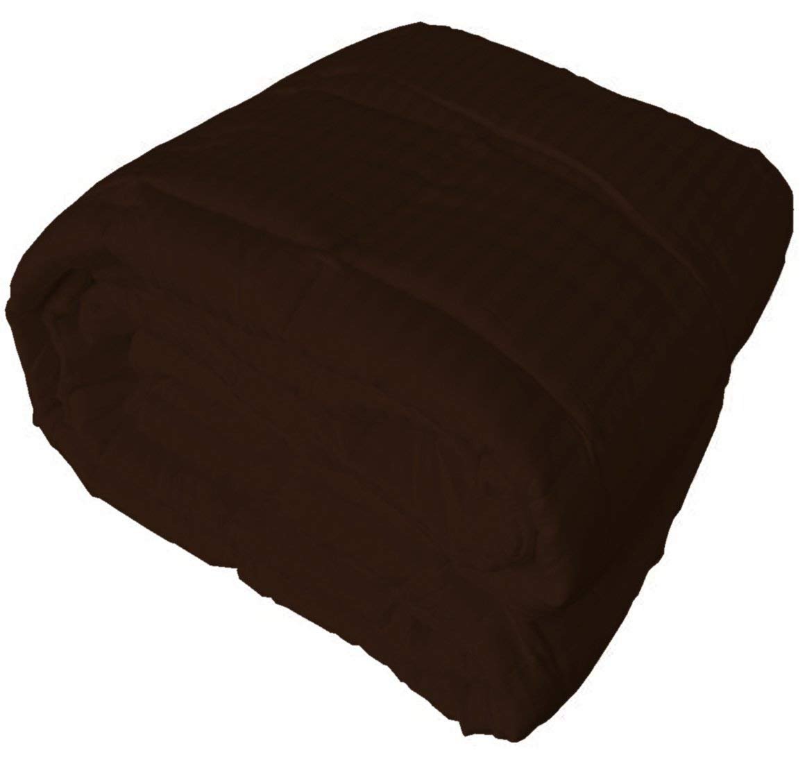 Premium 650 Thread Count Egyptian Cotton Comforter - Twin XL (64 x 86 Inches) - Chocolate Stripe Design - 100 GSM Microfiber Fill Box Stitched - Ultra Soft & Breathable Bedding for College Dorms, Guest Rooms & Small Spaces