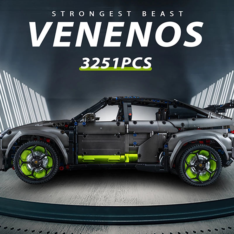 3251pcs KBOX K10511 Lamborghini Urus Silver Gray 1:8 Scale Model Building Kit - Premium Collector's Car Toy for Adults & Teens - Perfect for Display, Gifts & DIY Projects