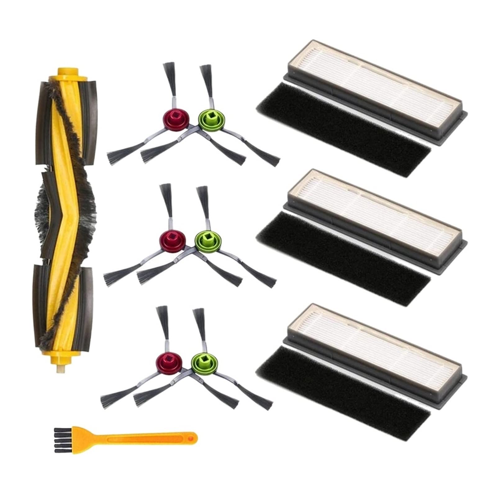 Deebot OZMO 950/920 Vacuum Cleaner Replacement Parts - Roller Side Brush & Sponge Filter Kit | Compatible Accessories for Floor Cleaning & Maintenance | Perfect for Pet Hair, Hardwood & Carpet Care