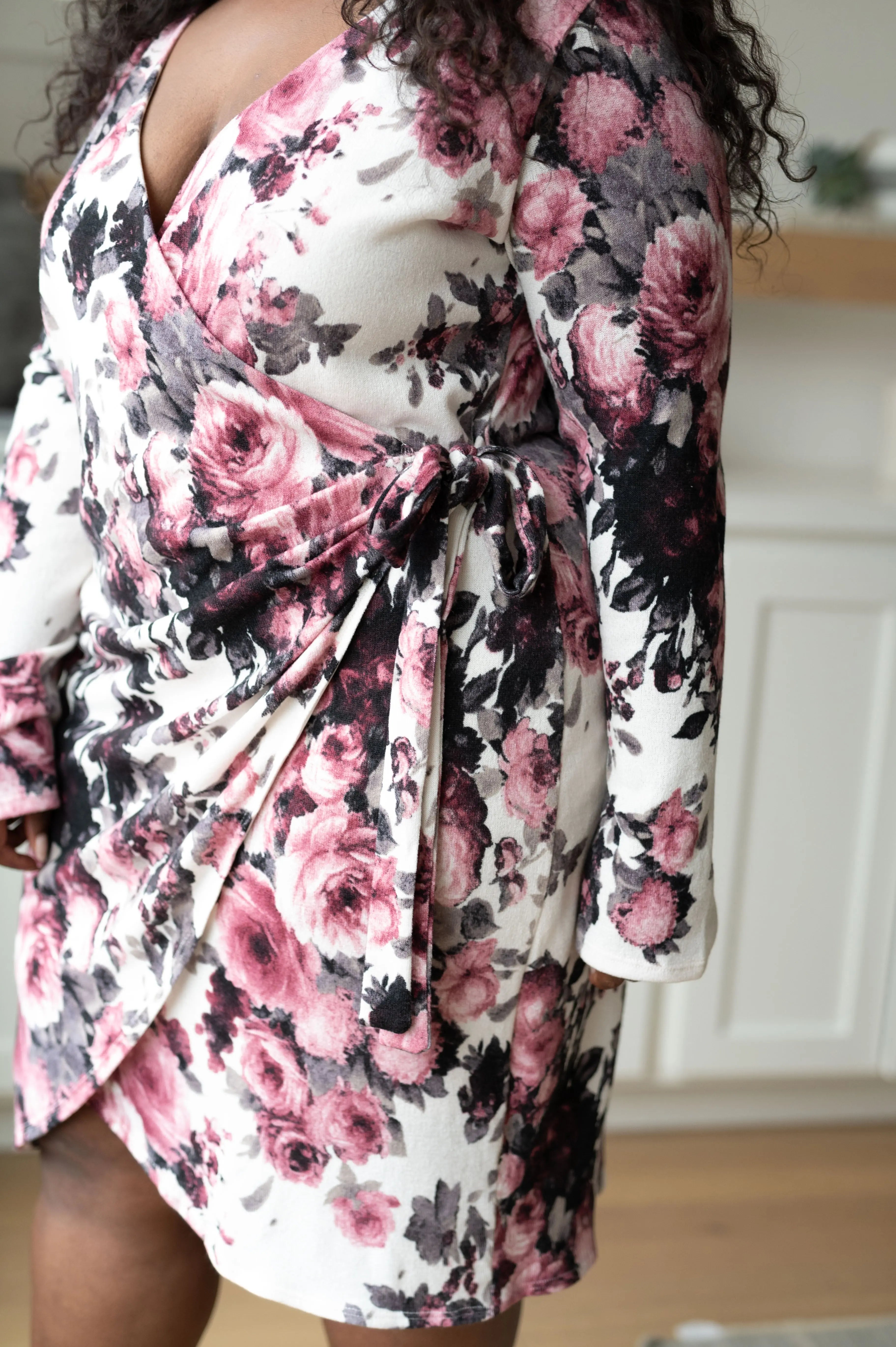 Elegant White Floral Faux Wrap Dress for Women - Perfect for Summer Parties, Weddings & Office Wear