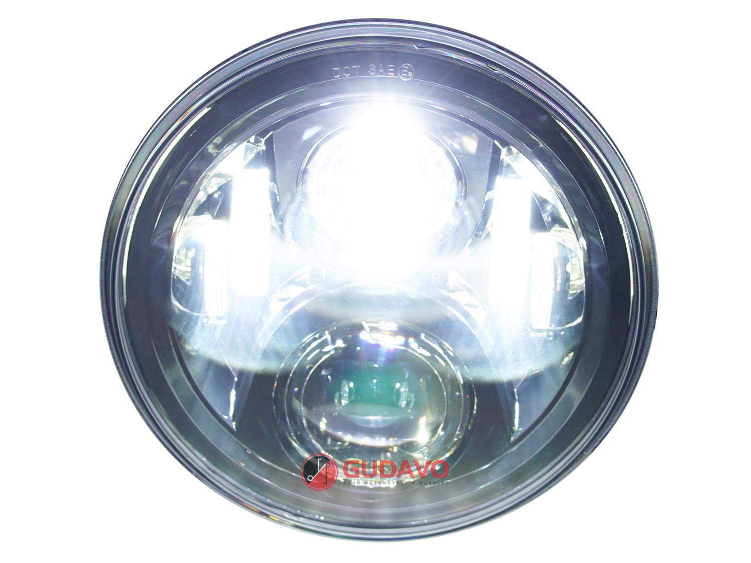 7 Inch Super Bright LED Headlight with Anti-Scratch Lens - Osram Headlamp Compatible for Harley Davidson, Jeep Wrangler JK LJ CJ - Perfect for Night Off-Roading & Urban Commuting