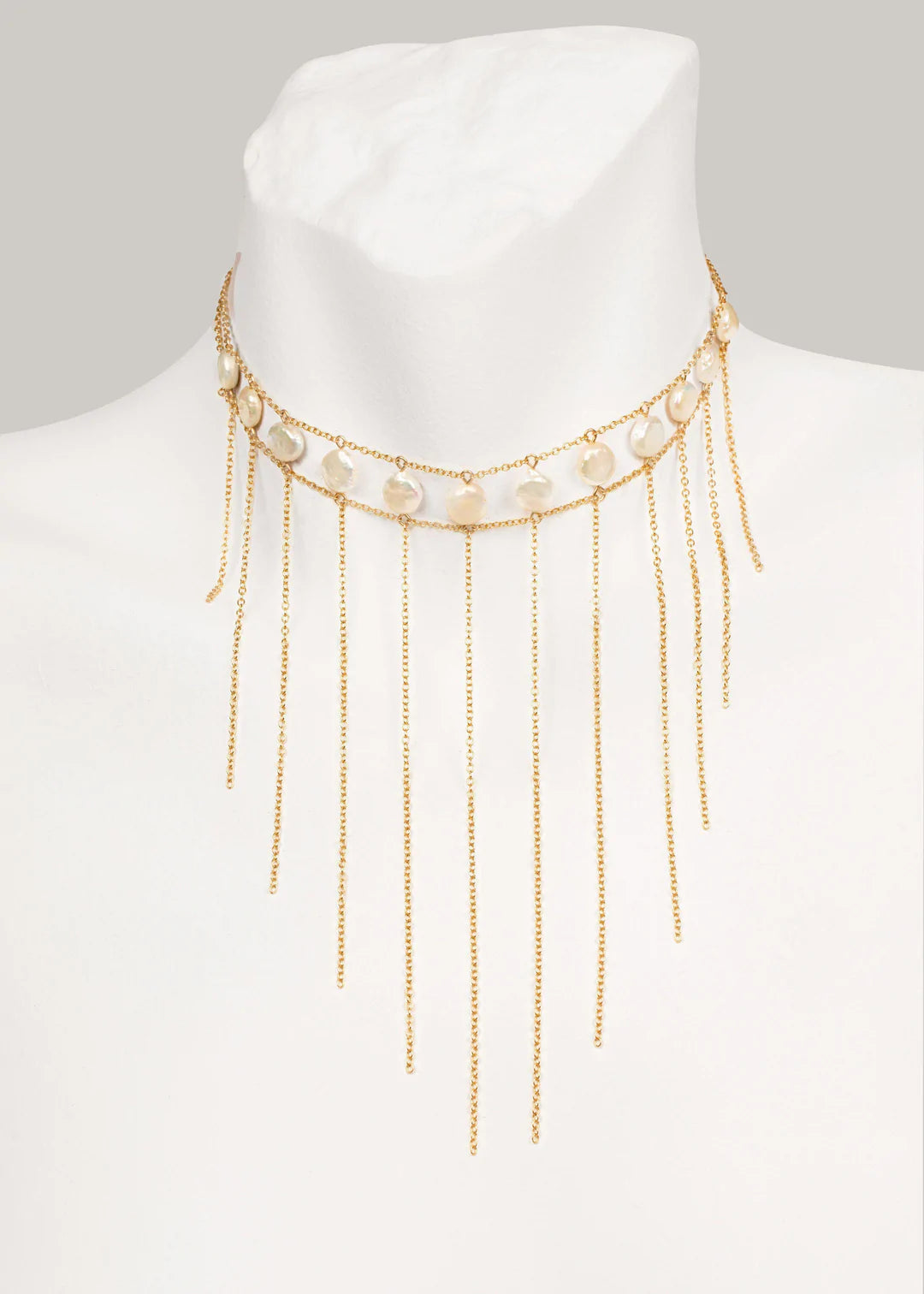 Elegant Waterfall Pearl Choker Necklace - Dainty Layered Pearls Jewelry for Women, Perfect for Weddings, Parties & Special Occasions