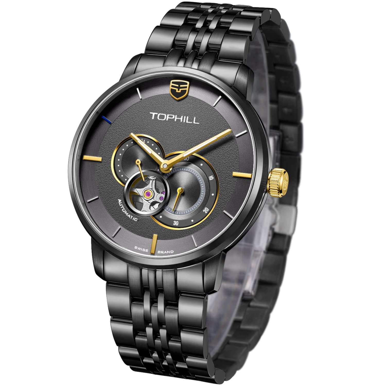 Premium Men's Automatic Watch - Self-Winding Mechanical Timepiece for Business, Casual & Formal Wear | Durable Stainless Steel & Sapphire Glass