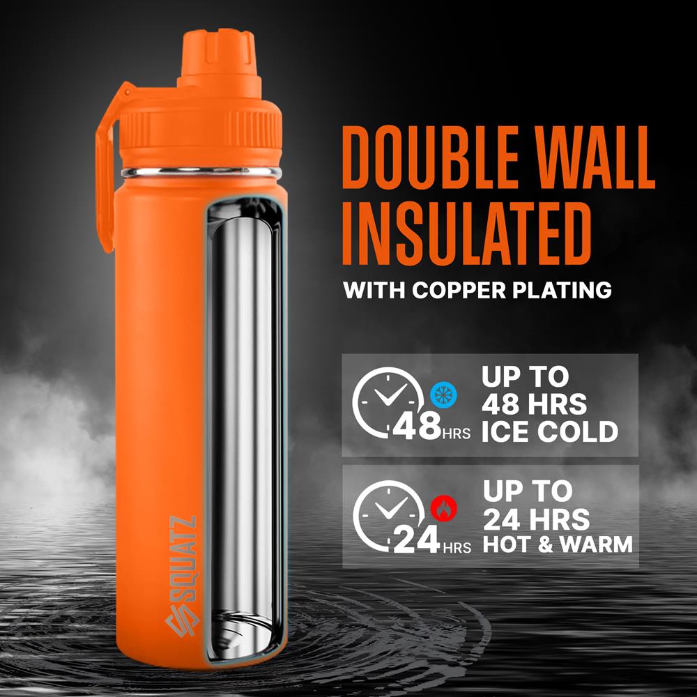 24 Oz Stainless Steel Water Bottle - Insulated, Leak Proof, BPA Free - Perfect for Gym, Hiking, Travel & Everyday Use