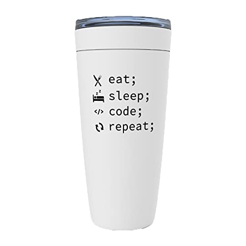 Eat Sleep Code Repeat White