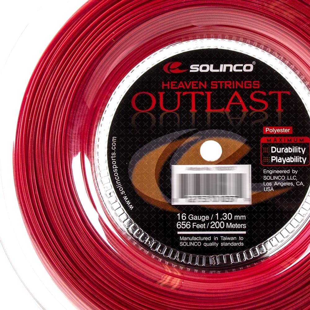 Outlast 16G 1.30mm Tennis String Reel - Durable Polyester String for Tennis Rackets | Perfect for Competitive Play & Stringing Machines