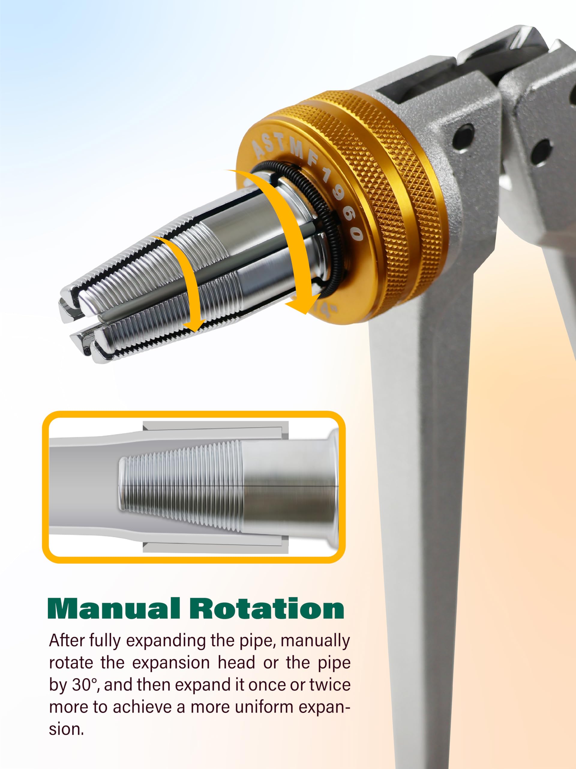 Professional AMZCNC PEX Pipe Expansion Tool Kit - Manual PEX Expander with 1/2
