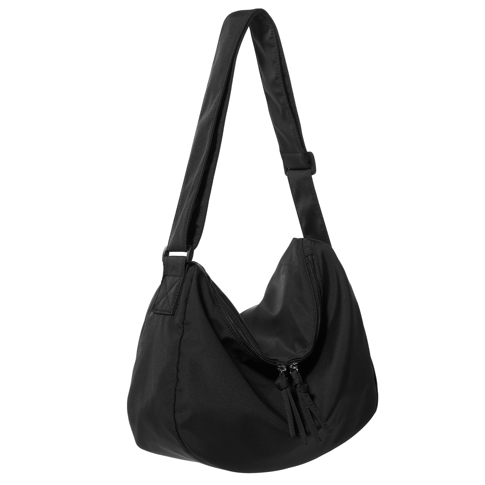 Stylish Women's Hobo Crossbody Bag - Nylon Crescent Shoulder Purse for Everyday Use | Trendy Dumpling & Half Moon Design | Perfect for Work, Travel & Casual Outings