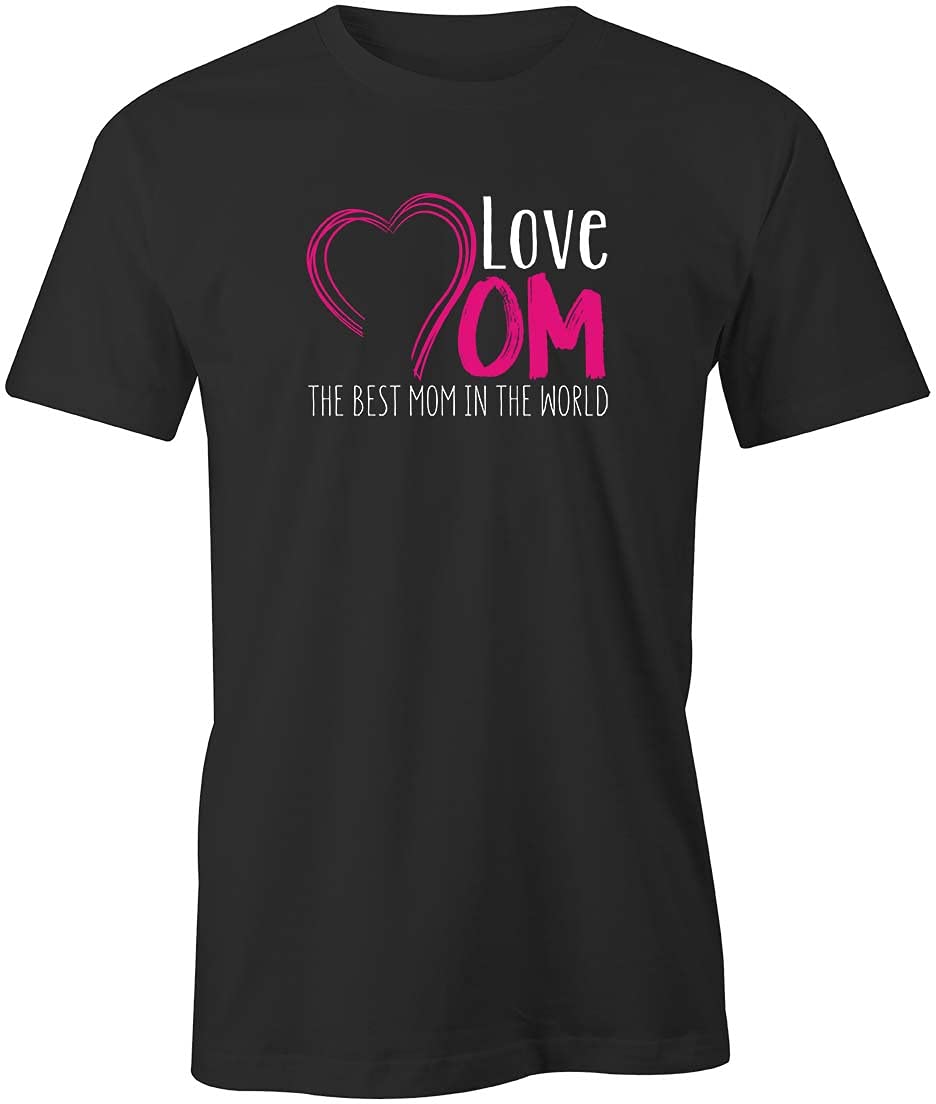 Love Mom Heart T-Shirt for Women - Black Printed Graphic Tee | Cute Mother's Day Gift, Casual Wear & Family Outfits