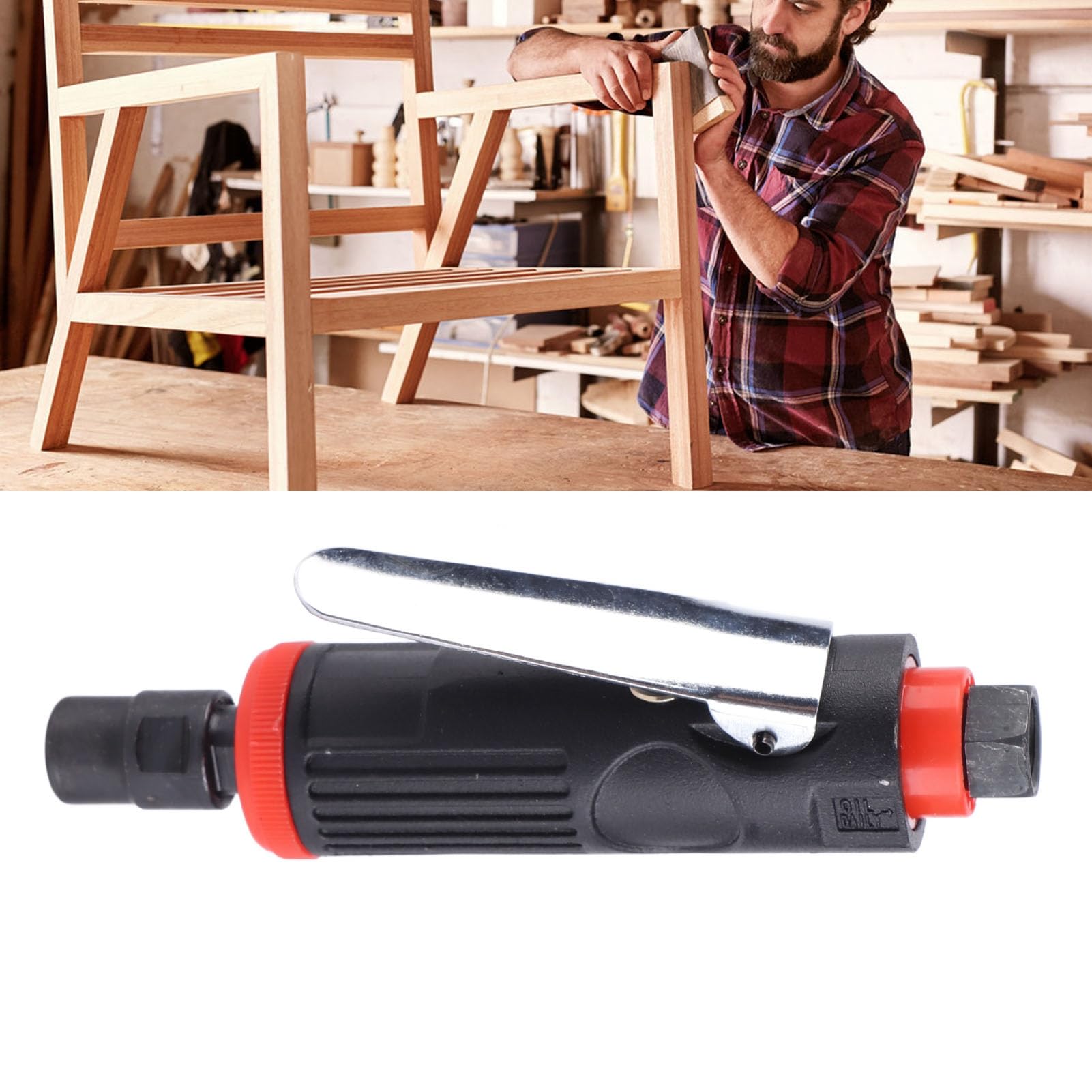Hilitand Air Die Grinder Kit - Straight Pneumatic Grinding Wheel Machine with Polishing Tools for Metal Removal & Surface Finishing | Perfect for Automotive, Metalworking & DIY Projects