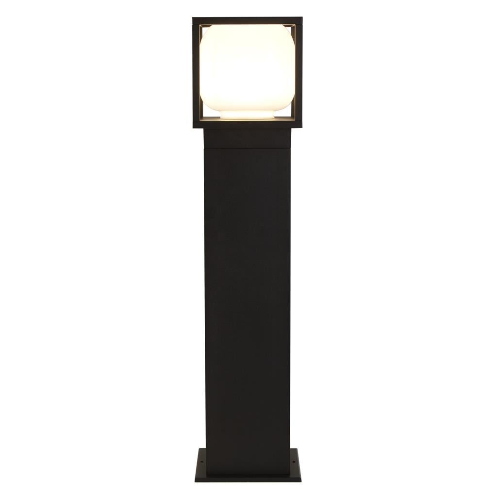 650mm LED Outdoor Post Light - Black with Opal Shade - Perfect for Garden, Patio, and Pathway Lighting