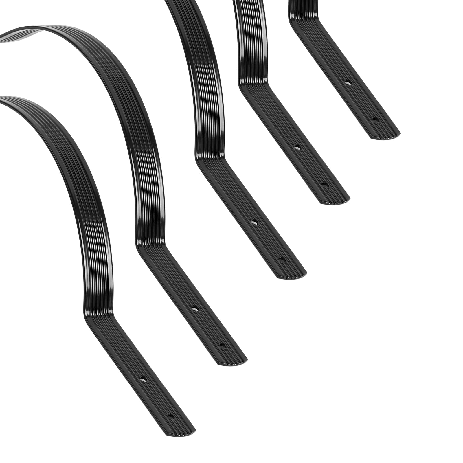 GARVEE 25 Pack Aluminum Deck Balusters - 32.25 x 1 Inch Wave Curved Shape Grooved Porch Railing - Matte Black Staircase & Deck Railing for Outdoor Stairs, Porch, and Patio Safety Railings