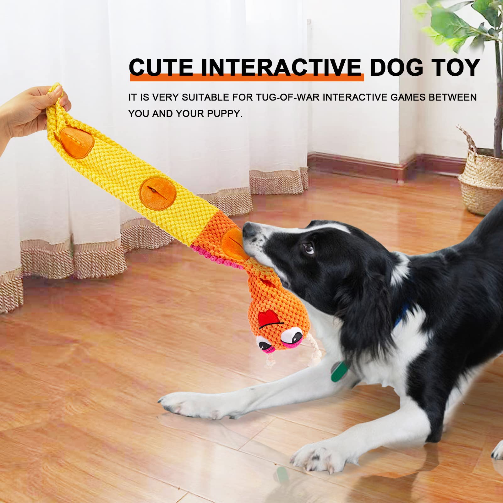 JOYELF Plush Snuffle Dog Toys with Squeaker & Treat Dispenser - Interactive Puzzle Toys for Small, Medium & Large Dogs - Crinkle Rope & Stuffed Snail Design for Mental Stimulation & Slow Feeding - Perfect for Indoor Play, Training Rewards & Anxiety Relief