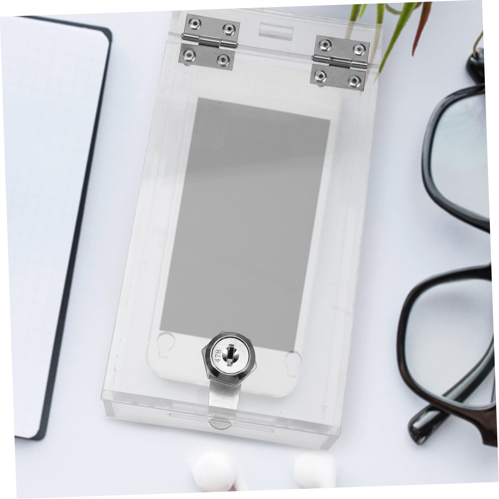STOBOK Transparent Phone Lock Box with 2 Keys - Portable Mobile Phone Storage Case for Self-Control, Time Management & Digital Detox - Perfect for Study, Work, Parenting, and Focus Improvement