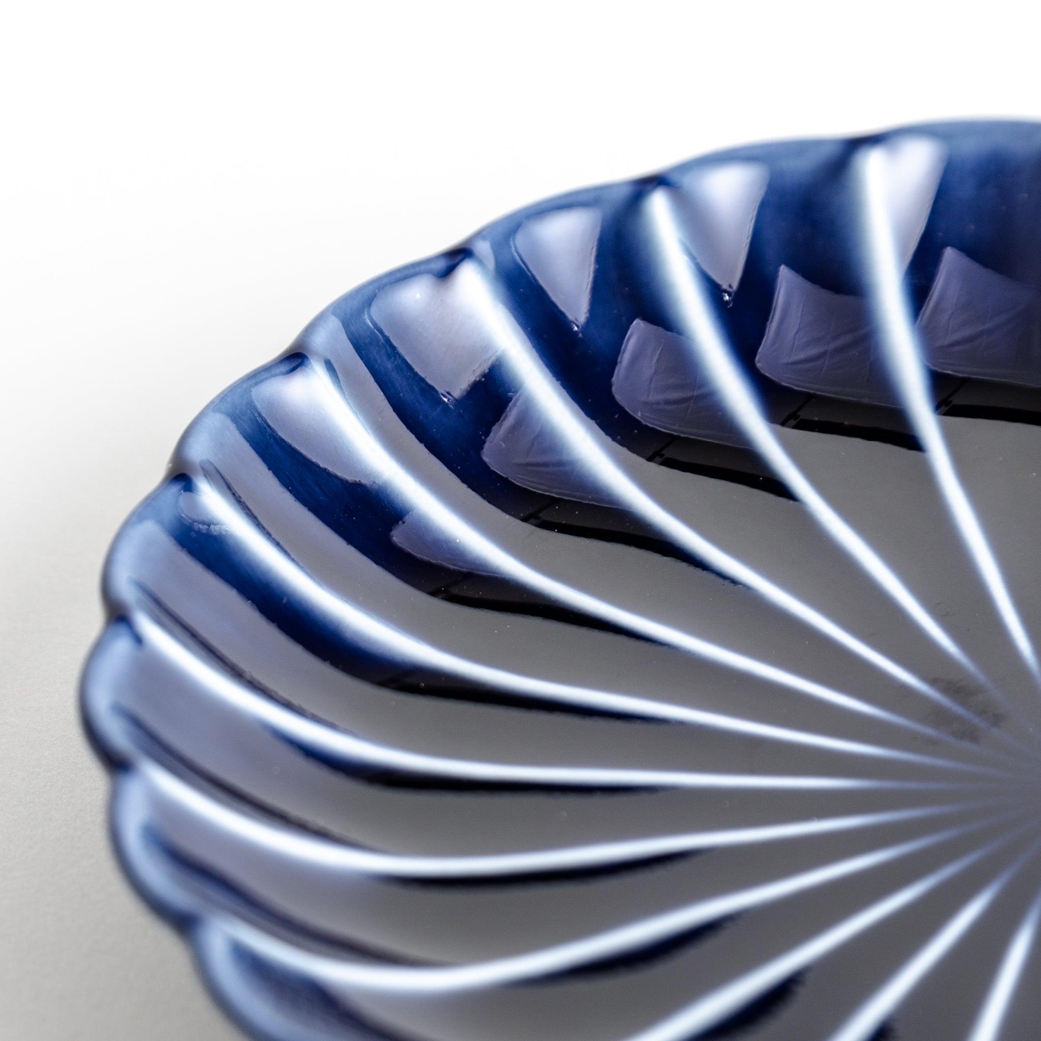 Premium Navy Blue Chrysanthemum Dessert Plates - Elegant Floral Design for Afternoon Tea, Wedding Receptions & Special Occasions