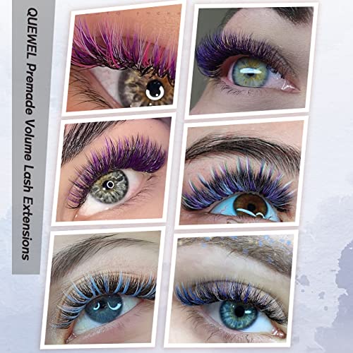 4D Colored Eyelash Extensions 0.07C Mix 9-16mm - Pink Volume Lashes 3D-10D with C/D Curl for Middle Part - Premade Lash Fans for Volume & Glamorous Look - Perfect for Parties, Weddings, and Special Occasions