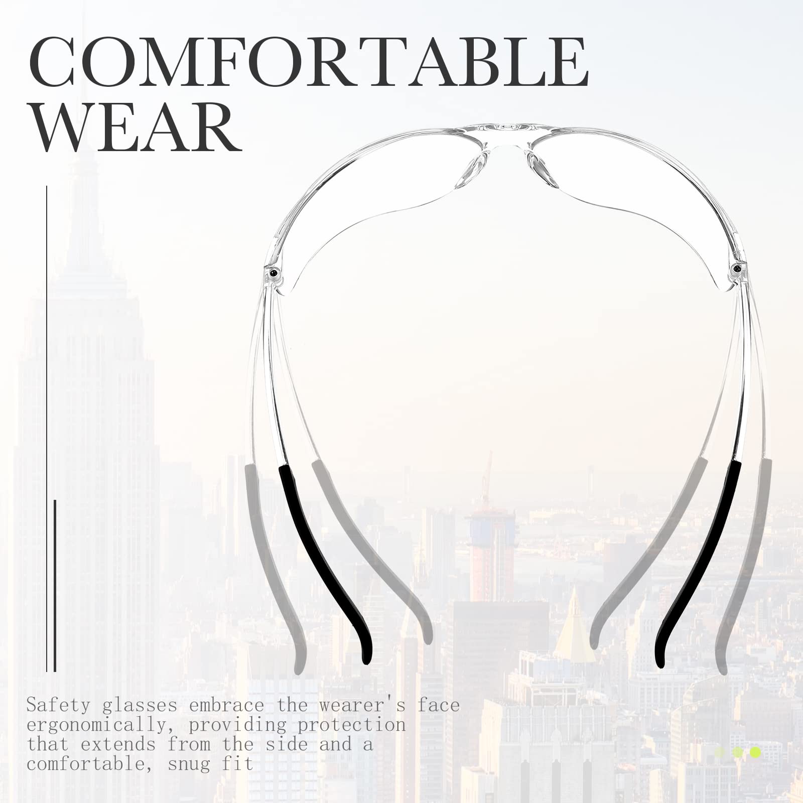 Queekay 30 Pairs Safety Glasses - ANSI Z87.1 Certified Protective Eyewear for Men & Women - Clear Anti-Fog Safety Goggles for Construction, Lab Work, Gardening & DIY Projects