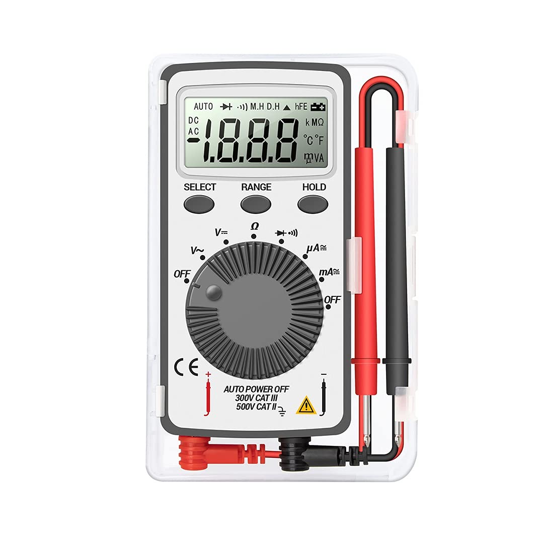 WDBBY Mini Digital Multimeter - Professional Pocket-Sized Tester for DC/AC Voltage, Current & LCR Measurement with Test Leads | Ideal for Home DIY, Automotive Repair & Electronics Testing