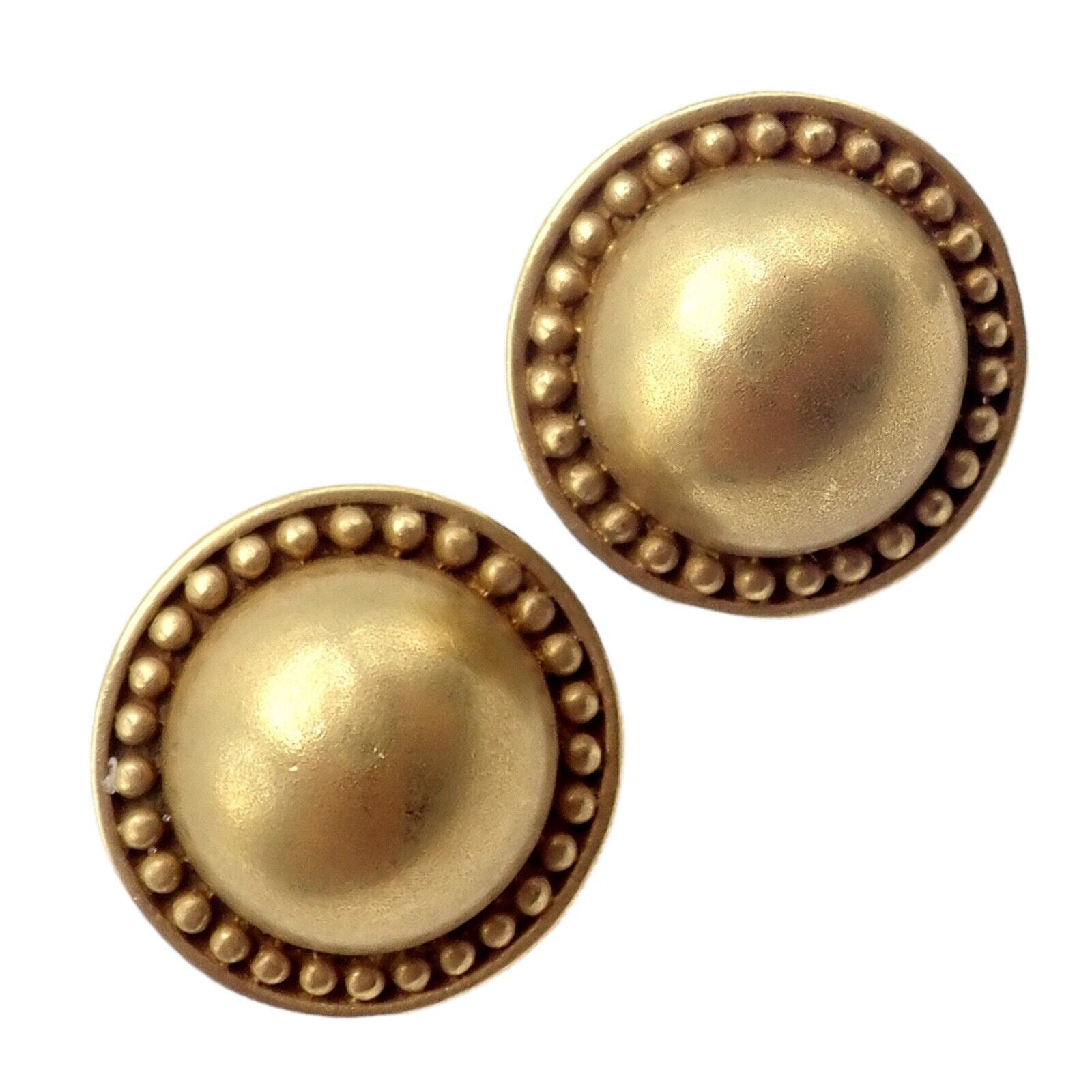 Vintage Kieselstein Cord 18k Yellow Gold Dome Bead Earrings 1987 - Rare Collectible Jewelry for Women, Perfect for Special Occasions & Luxury Gifts