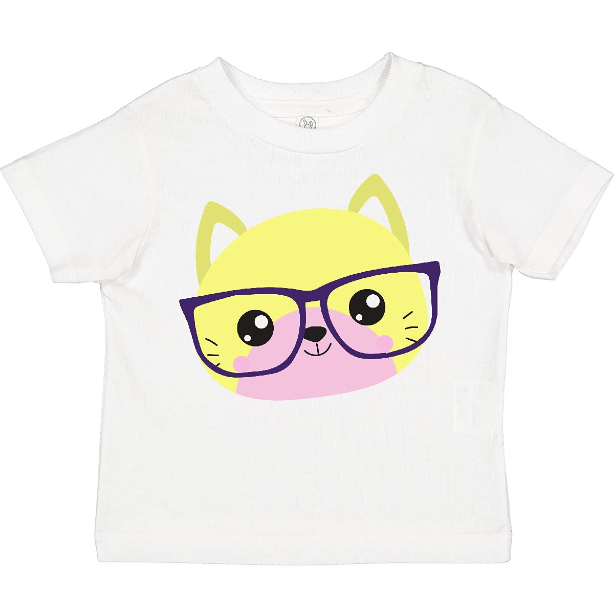 Inktastic Hipster Cat with Glasses - Cute Kitten Graphic Toddler T-Shirt for Boys & Girls - Perfect for Playdates, Daycare & Family Photos