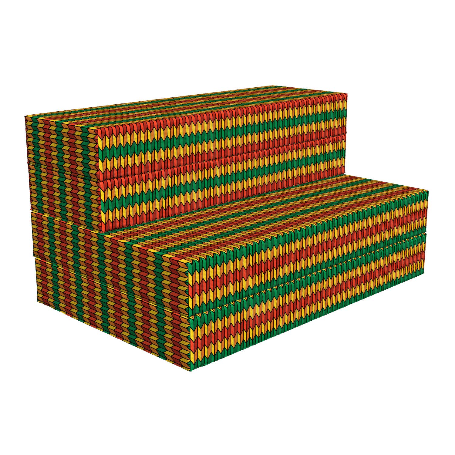 Ambesonne Rasta Foldable Mattress - Triangle Pattern Design, 74.8