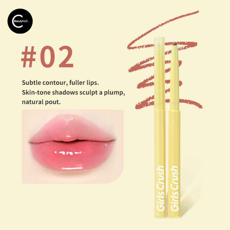 Girls Crush Sunkissed Glow Hydro Smooth Lip Liner - Long Lasting Waterproof Lip Pencil for Natural Look, Perfect for Daily Makeup & Special Occasions