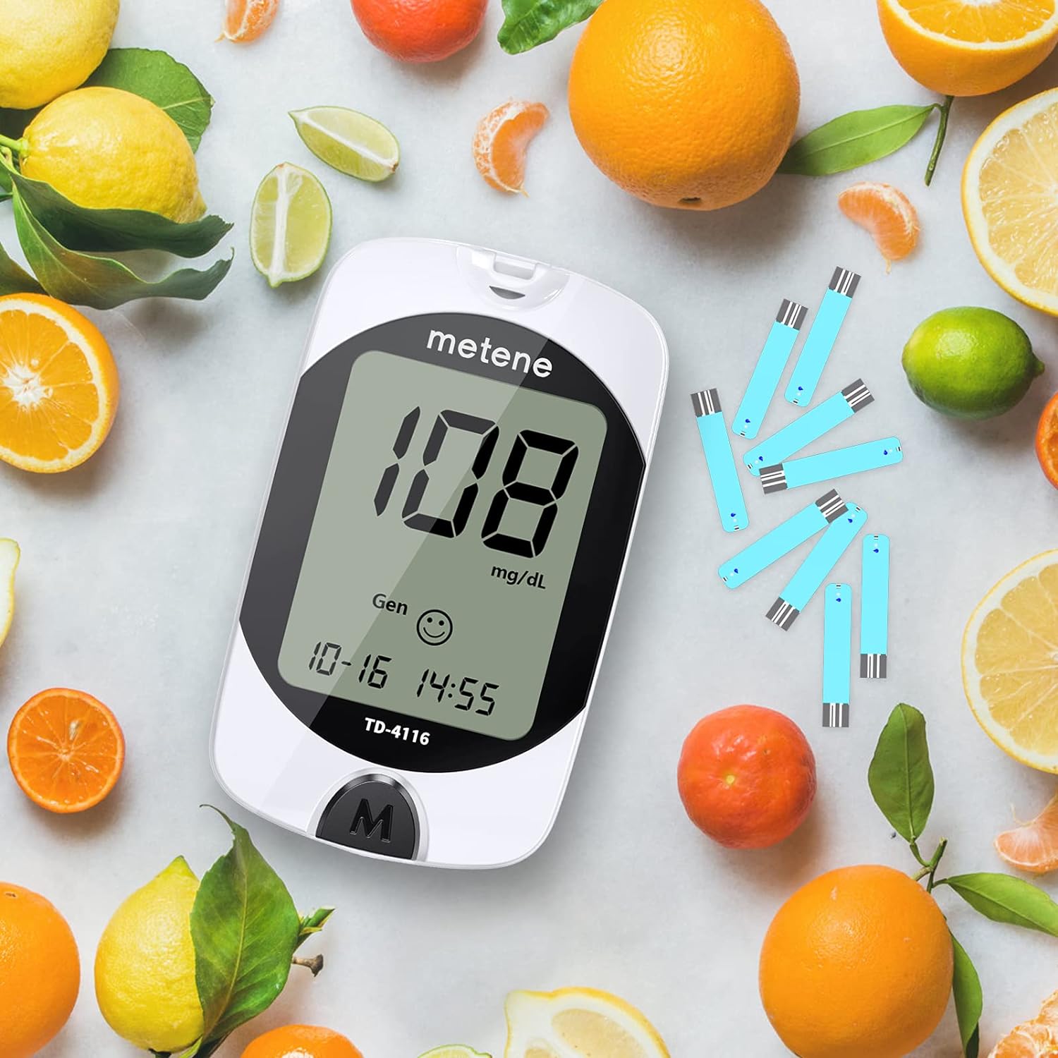 Accu-Chek TD 4116 Blood Glucose Monitor Kit - 100 Test Strips, 100 Lancets, Lancing Device & Control Solution - No Coding Glucometer with Large Display for Diabetes Testing at Home or Travel