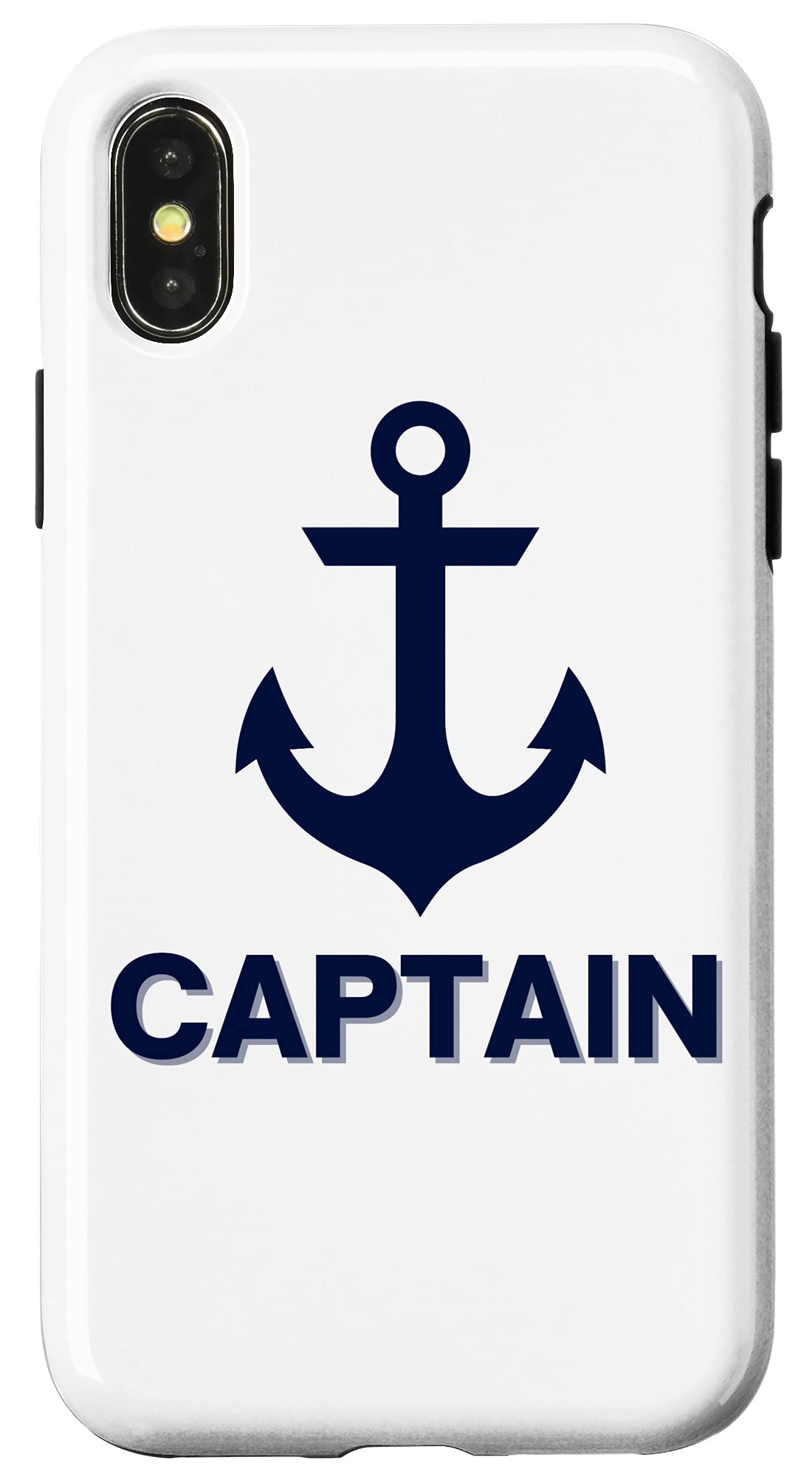 iPhone X/XS Captain Preppy Nautical Anchor Phone Case - Waterproof Protective Cover for Sailors, Boaters & Navy Lovers - Perfect for Sailing, Yachting & Marine Adventures