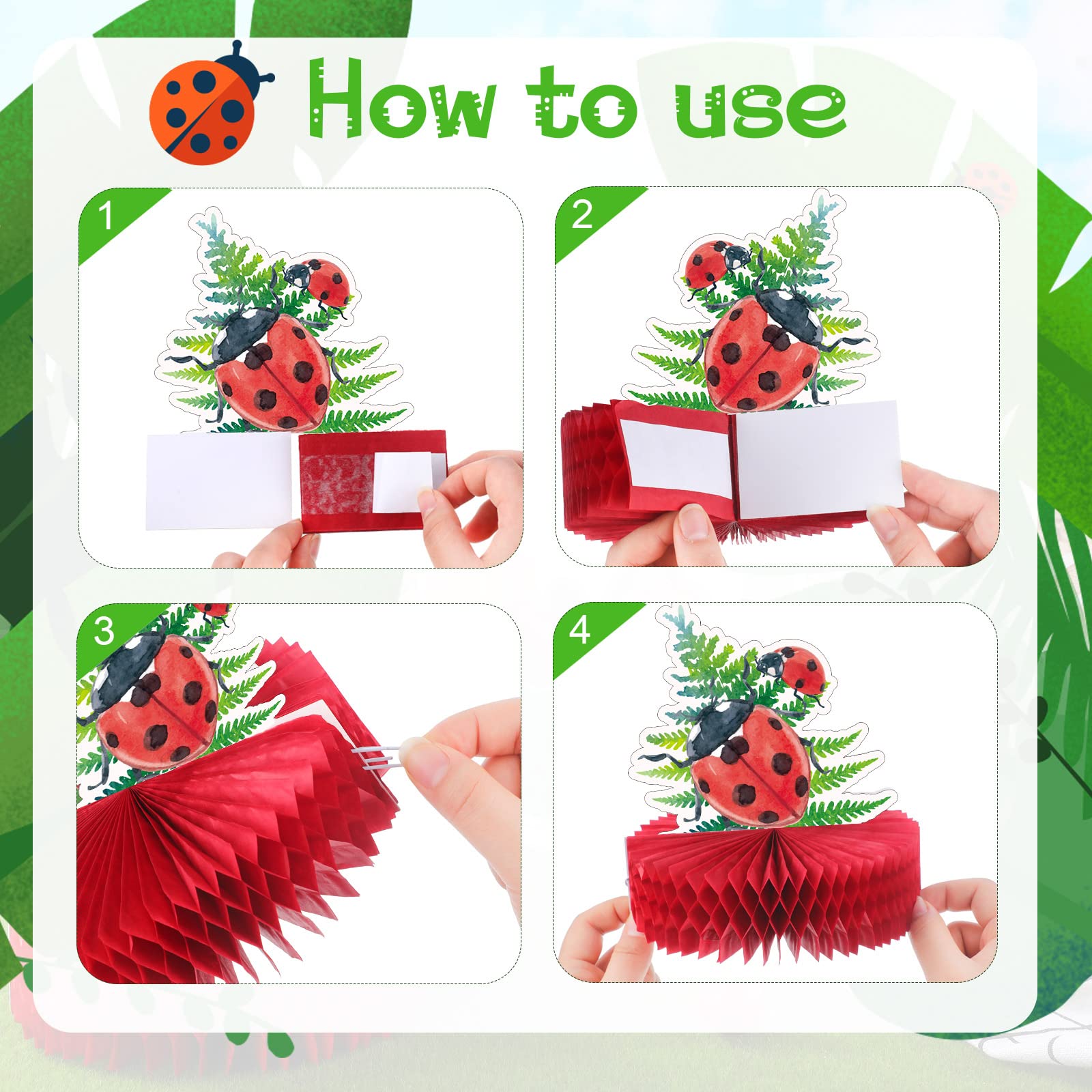 9-Piece Summer Bug Party Decorations Set - Honeycomb Centerpieces & Insect Table Toppers for Baby Showers, Birthdays, Garden Parties & Outdoor Events