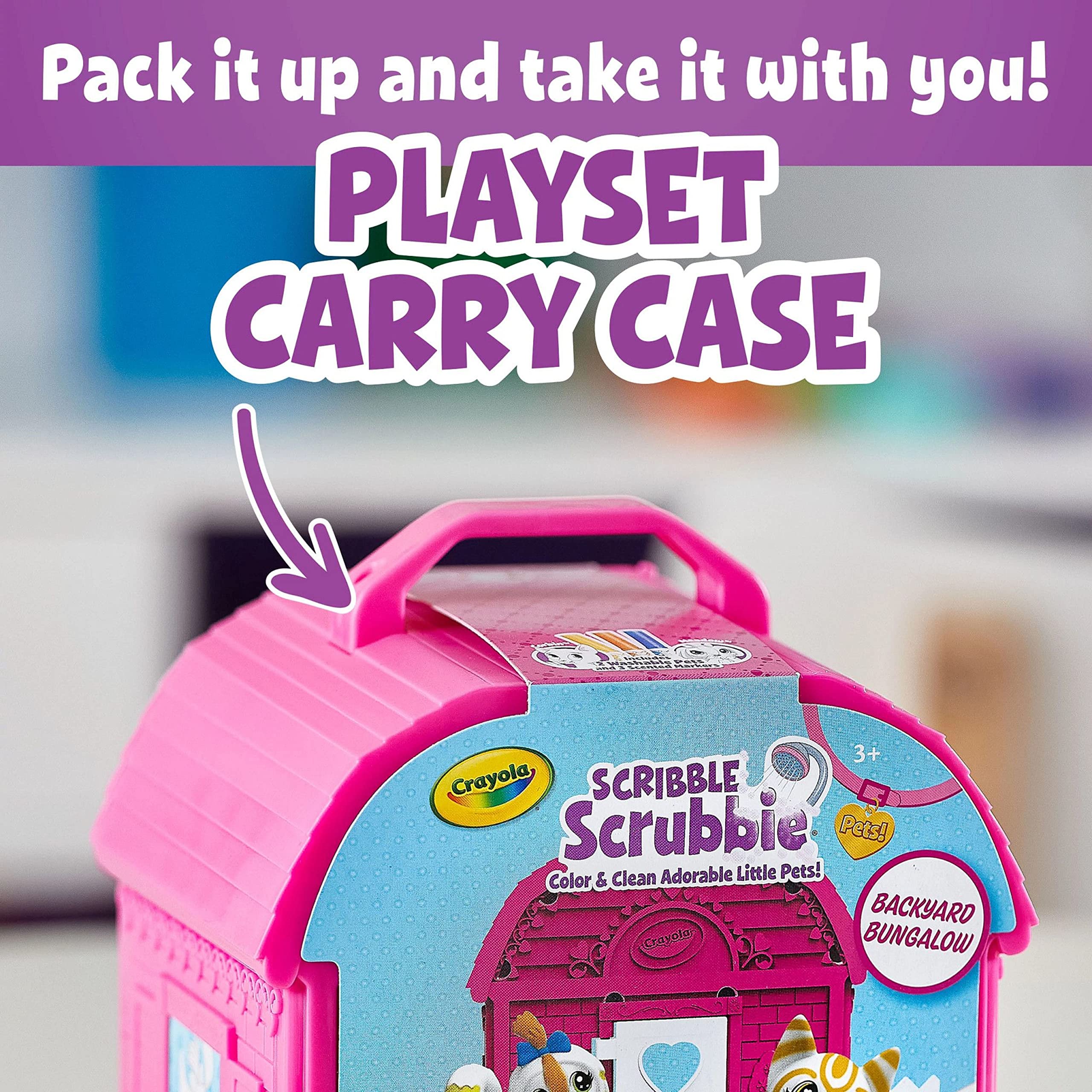 Crayola Scribble Scrubbie Pets Backyard Playset - Washable & Reusable Pet Toys for Kids Ages 3+, Fun Creative Play Set for Boys & Girls - Perfect Gift for Birthday, Christmas & Indoor/Outdoor Playtime