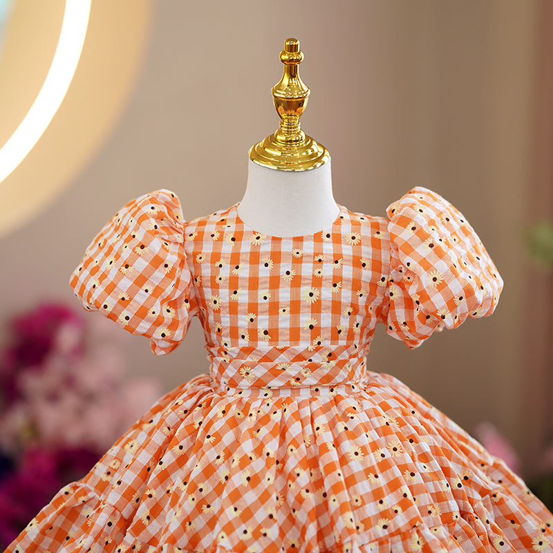Baby Girl Dress Toddler Prom Summer Plaid Party Princess Dress - Perfect for Birthday, Wedding & Special Occasions