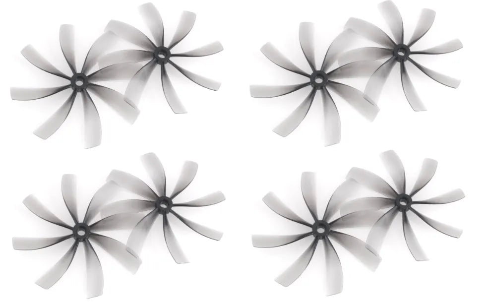 HQProp Duct 89mm x 8 Cinewhoop Propellers - Grey Polycarbonate (4CW+4CCW) - 8 Pack - Durable FPV Drone Props for Smooth Cinewhoop Filming & Freestyle Flying