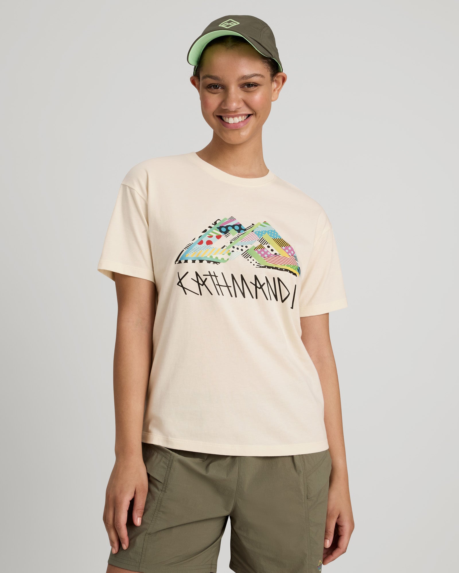 Jason Woodside Kathmandu Logo Women's T-Shirt - Natural Cotton Casual Tee for Everyday Wear, Street Style & Travel Outfits