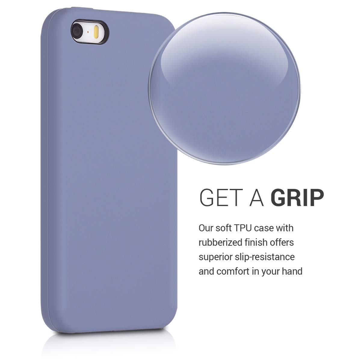 kwmobile Premium TPU Silicone Case for Apple iPhone SE (1st Gen 2016) / iPhone 5 / iPhone 5S - Soft Protective Phone Cover in Lavender Grey - Perfect for Everyday Use, Work & Travel