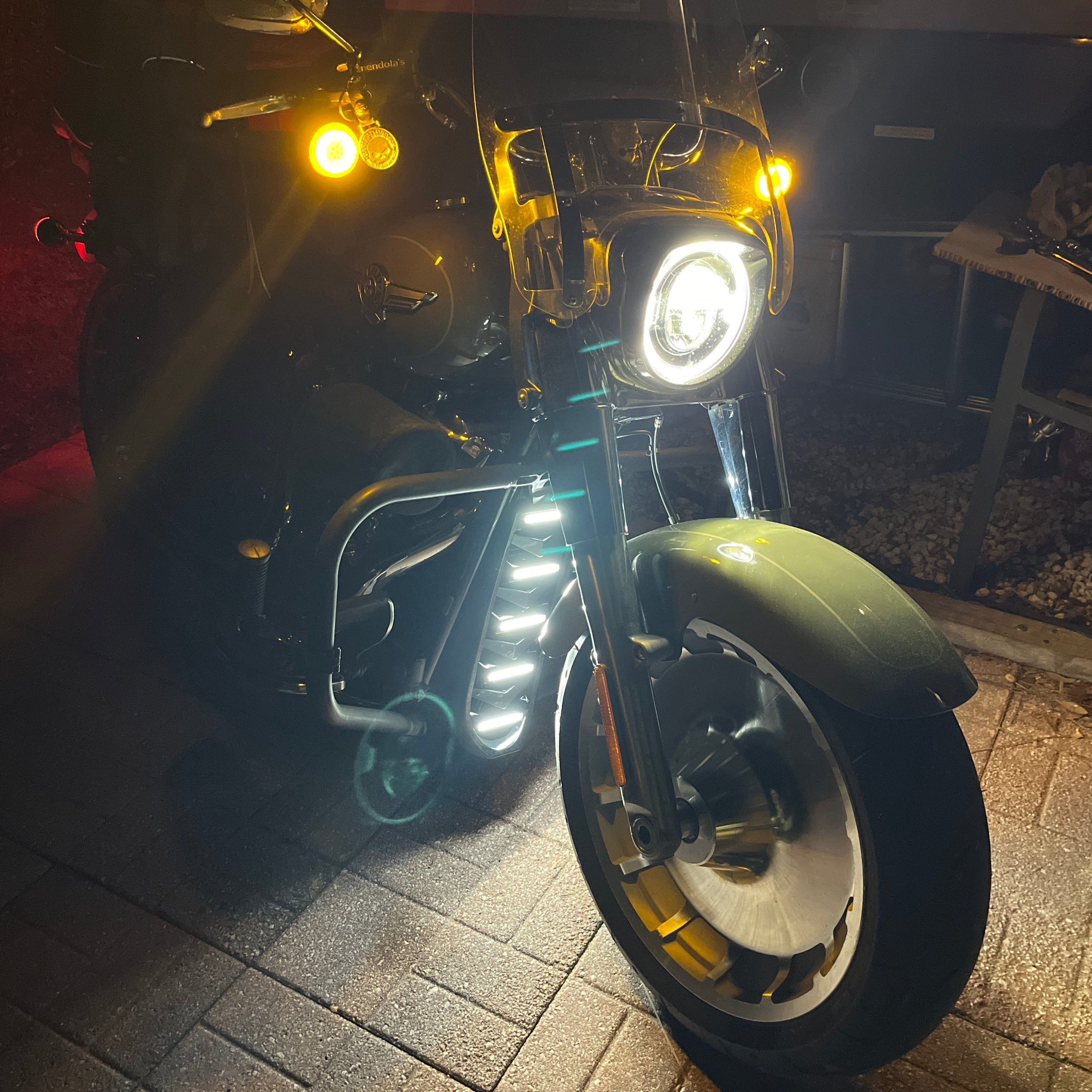 Eagle Lights LUMENSHIELD Chin Spoiler & Radiator Guard with LED Light Bars for 2018+ Harley Davidson Softail - Motorcycle Front Protection & Custom Styling for Night Riding & Urban Commuting