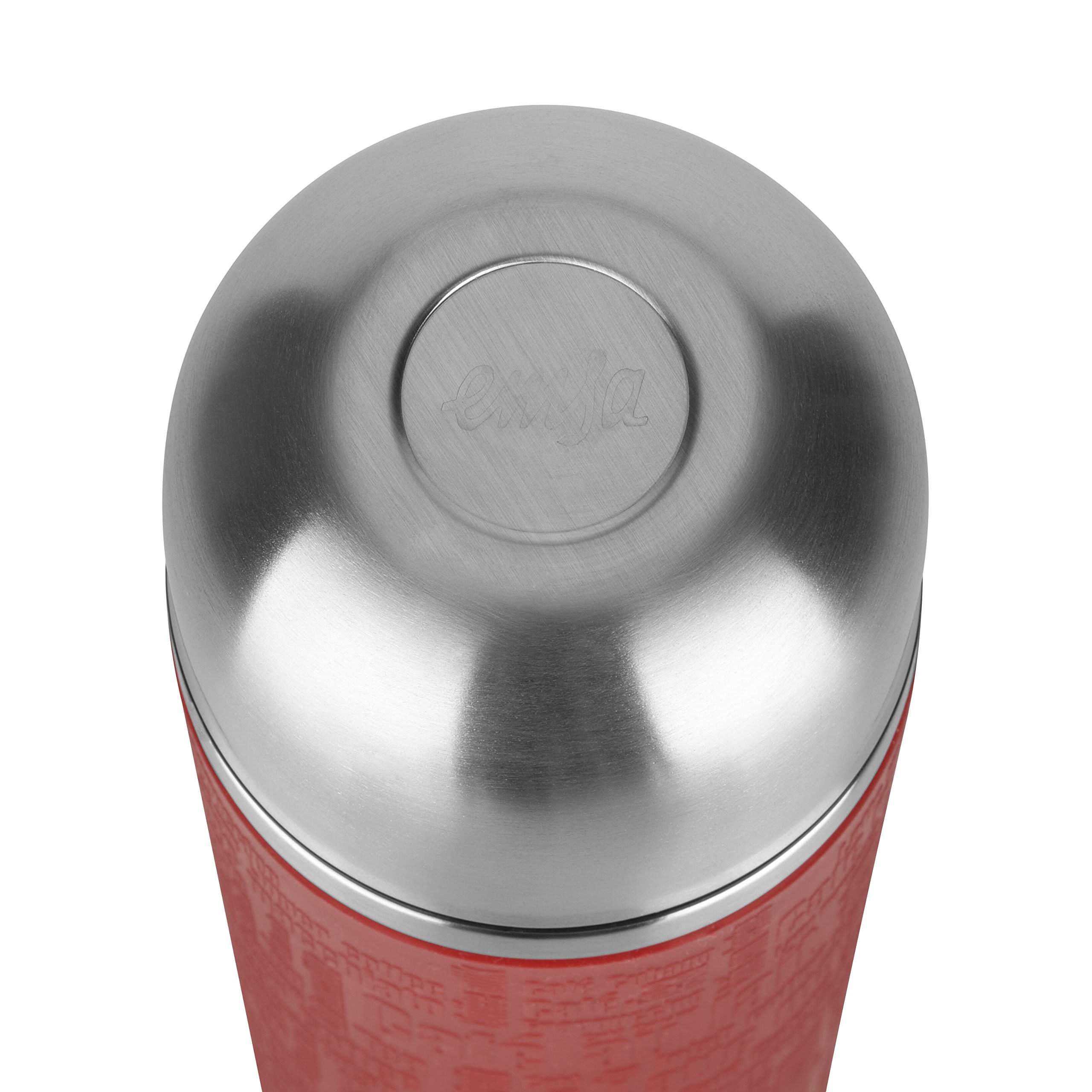 Emsa 515712 Senator Safe Loc Silicone Sleeve Insulated Flask - 0.5L (17oz) Leak-Proof Travel Mug, Red - Perfect for Coffee, Tea & Hot/Cold Drinks On The Go, Office & Outdoor Activities