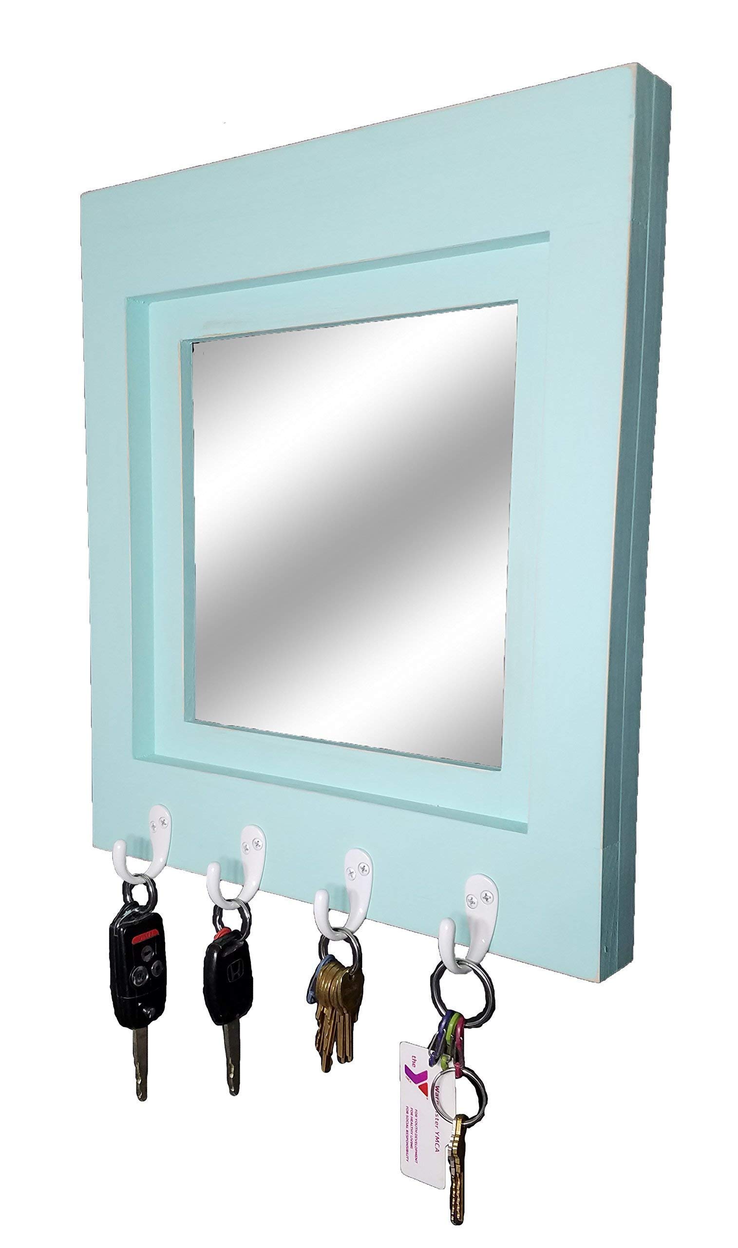 Quakertown Farmhouse Wall Mirror with Hooks - 20