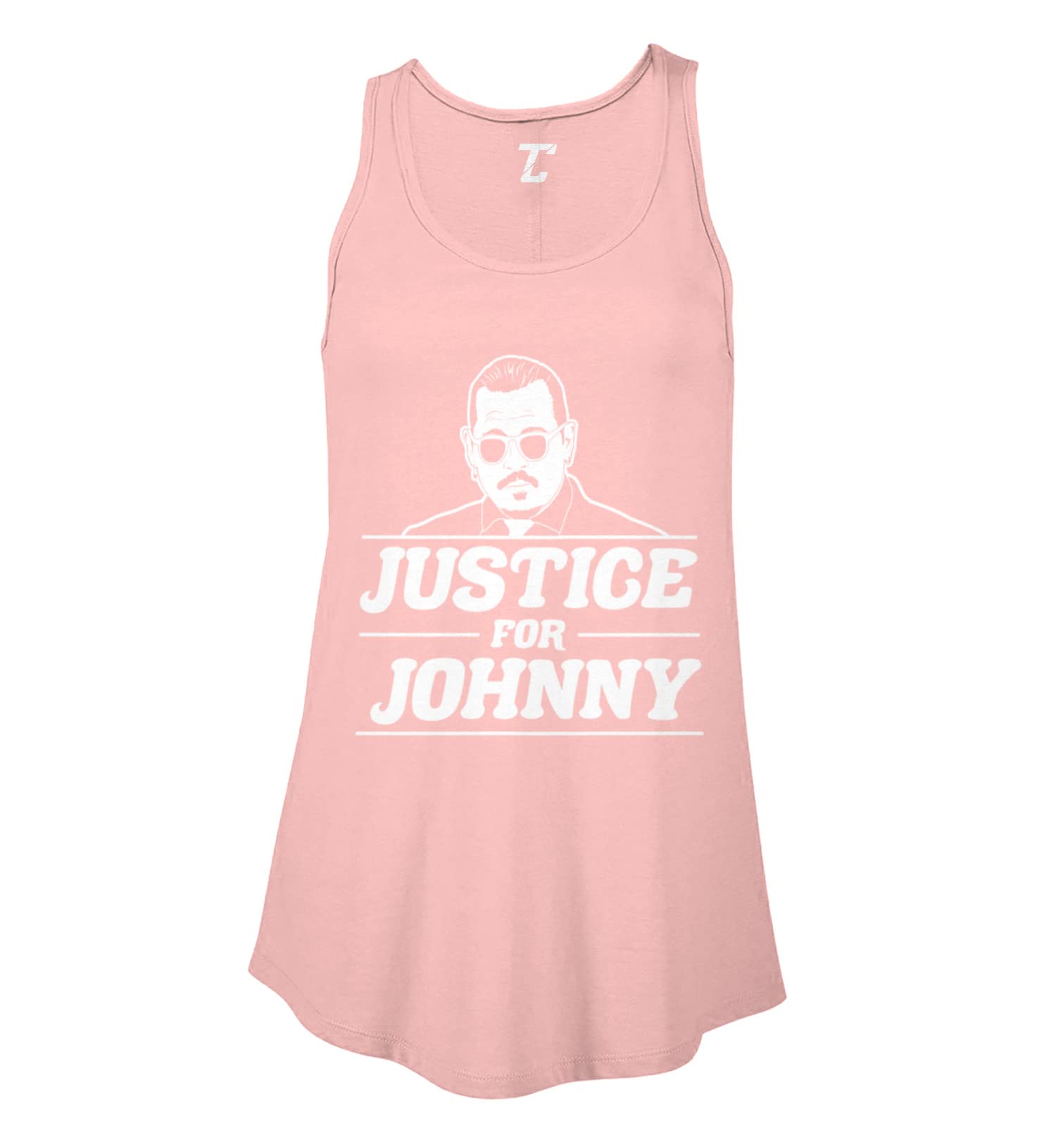 Justice for Johnny Depp Court Case Trial Women's Flowy Tank Top - Soft Vintage Style Graphic Tee for Casual Wear & Protest Support