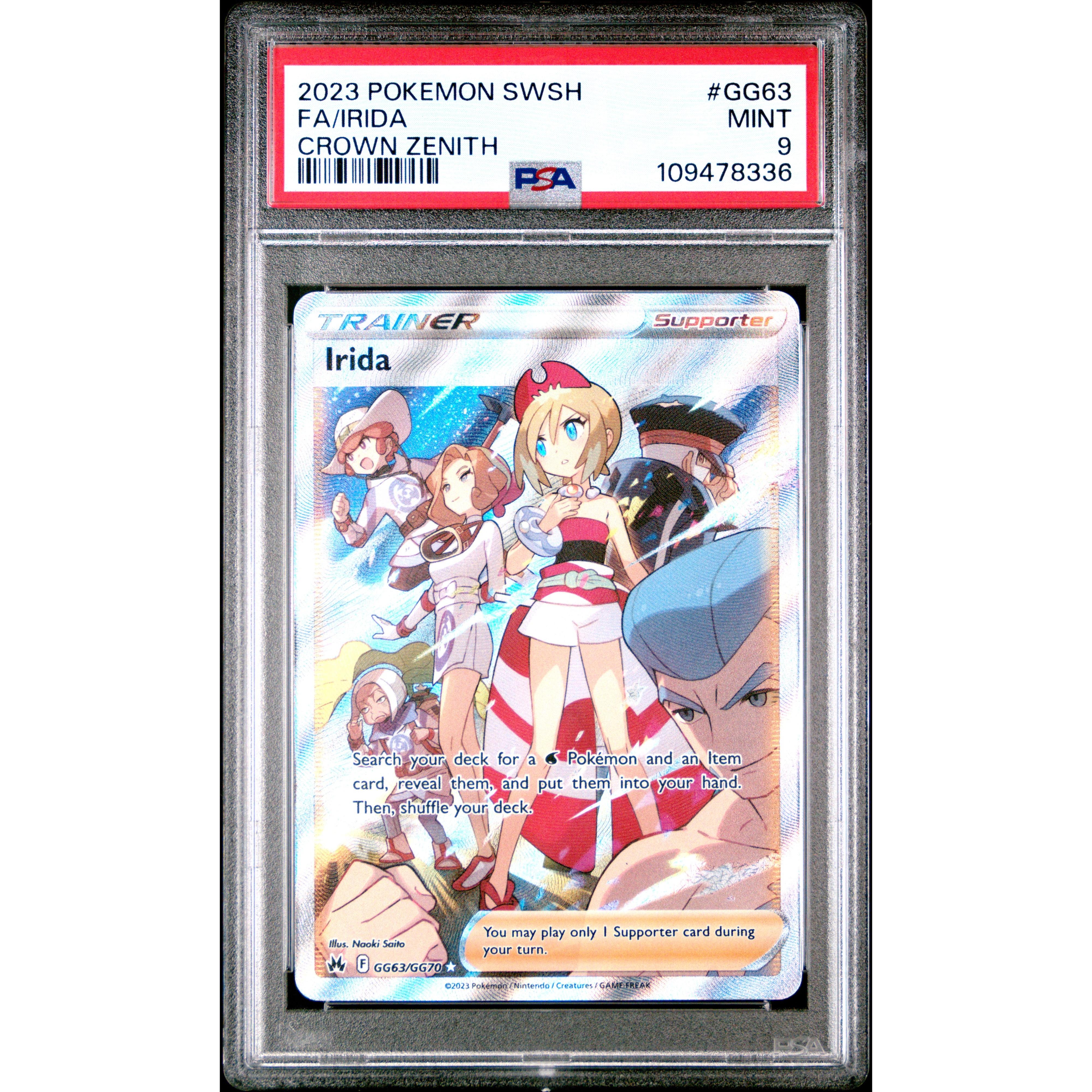 2023 Pokemon Crown Zenith IRDA GG63/GG70 PSA 9 Graded Card - Rare Collectible for Trading Card Game Enthusiasts | Perfect for Display, Gaming & Investment