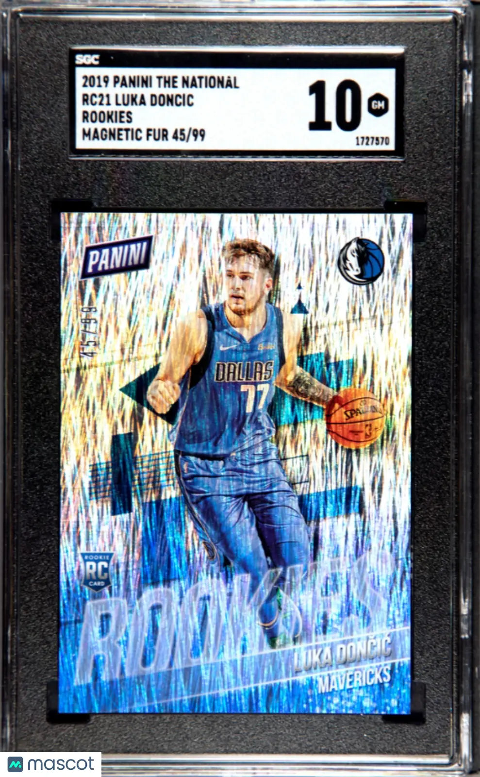 2019 Panini The National Luka Doncic Rookie Card Magnetic Fur SGC 10/99 #RC21 - Perfect for Basketball Collectors and Sports Memorabilia Enthusiasts