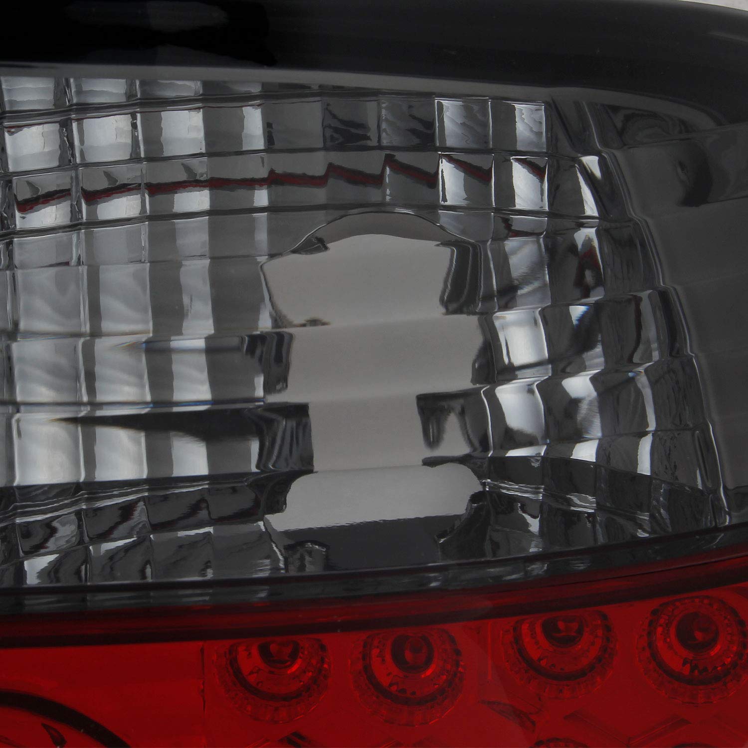 AKKON JDM Red Smoke LED Tail Brake Lights - 4Pcs Set for 1996-1998 Honda Civic 4-Door Sedan (Left + Right Pair) - Enhanced Visibility & Stylish Upgrade for Night Driving & Car Shows
