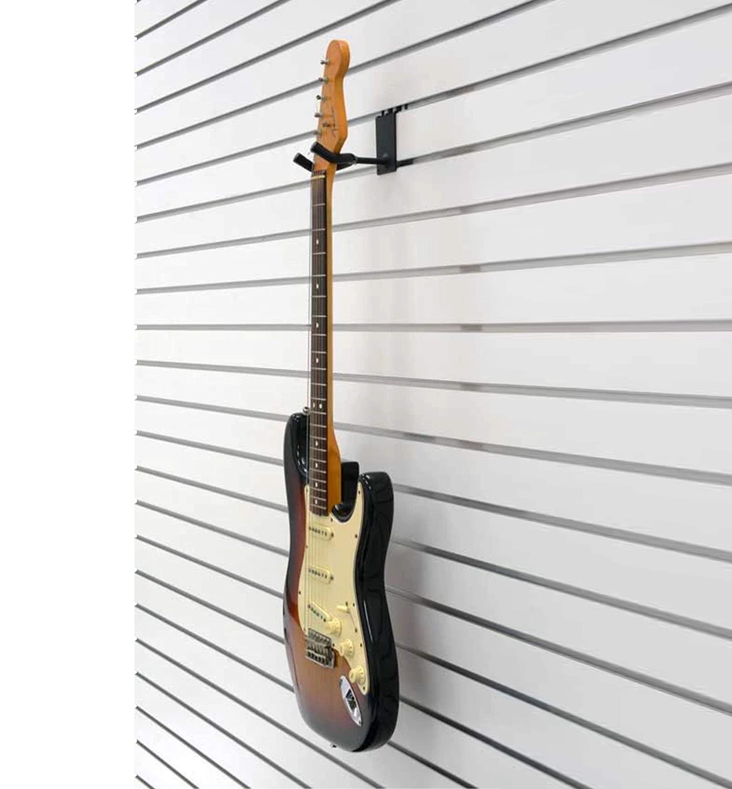 Victory Display No Drill Guitar Wall Mount Hanger - Padded Metal Slatwall & Pegboard Hook for Acoustic, Bass & Electric Guitars (2