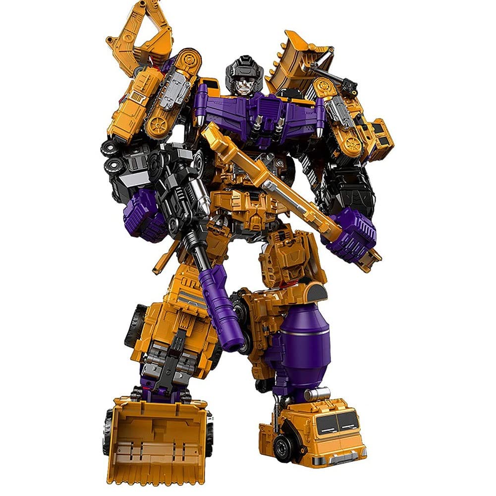 6-in-1 Transformable Dinosaur King Kong Series Robot Model Toy - Engineering Vehicle Deformation Playset for Kids | STEM Learning & Action Figure Collection
