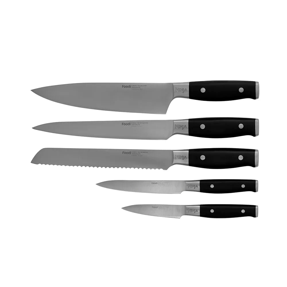 Ninja Foodi NeverDull Premium 5-Piece Knife Block Set - High-Quality Kitchen Knives for Chopping, Slicing & Dicing - Perfect for Home Chefs & Cooking Enthusiasts