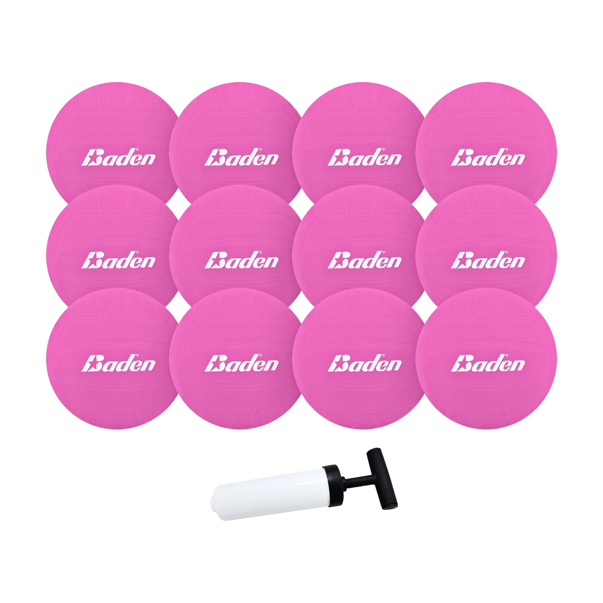 Baden 4 Inch Mini Volleyball 12-Pack with Air Pump - Perfect for Team Gifts, Awards, Pool Parties & Beach Games - Great for Volleyball Practice, Backyard Fun & Summer Activities