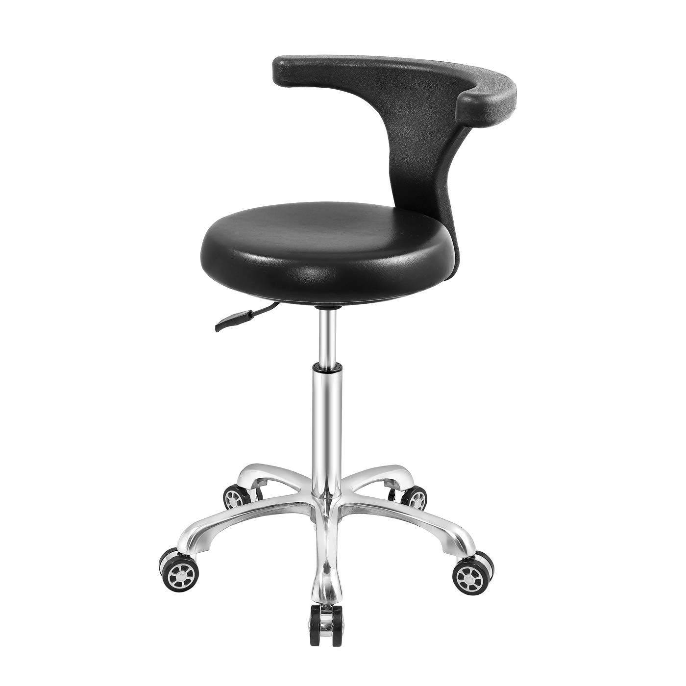 Heavy Duty Adjustable Rolling Stool with Wheels & Backrest - Ergonomic Task Chair for Office, Kitchen, Medical, Dental, Lab & Home Use - Perfect for Professionals & DIY Enthusiasts (No Footrest)